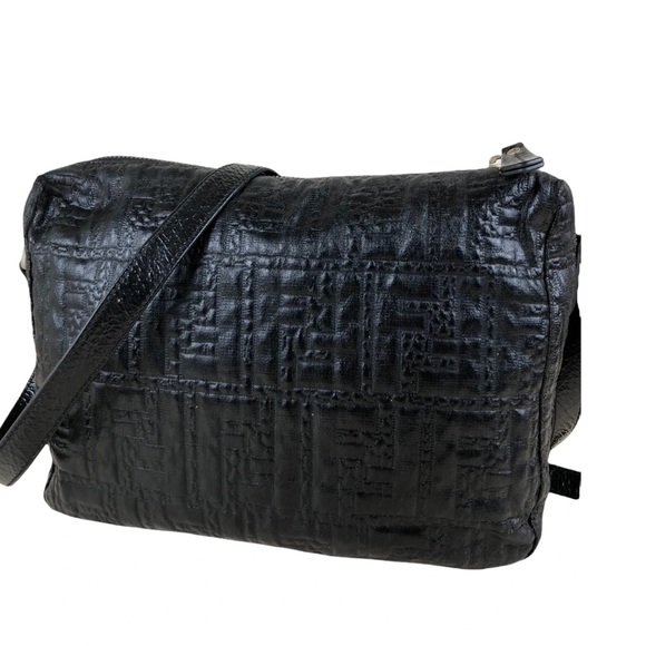 Fendi FF Quilted Coated Canvas Embossed Crossbody Bag - Picture 4 of 16